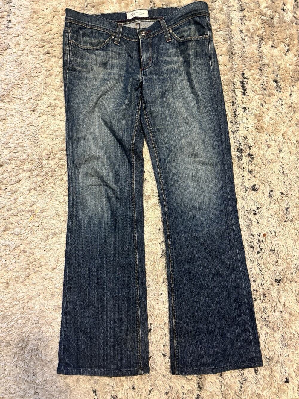 Habitual Jeans Womens Deep End Stretch Medium Blue Denim Low Rise Sz 29